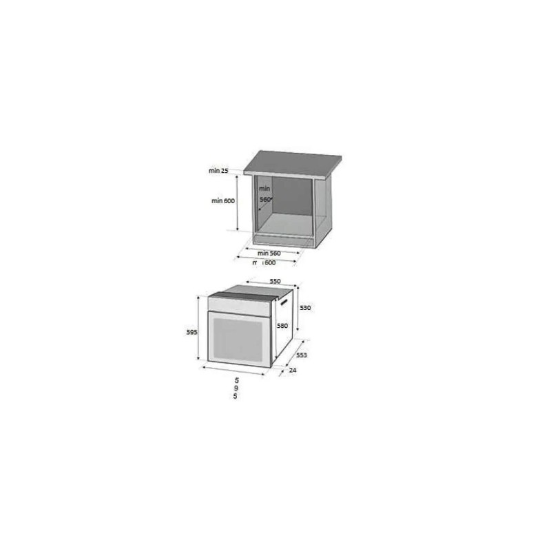 Pachet incorporabil Hausberg cuptor electric HB-8051IN, Putere 2000 W, 76 l, 4 Functii, Plita incorporabila Hausberg HB-556IN, Gaz, 4 arzatoare, Sistem siguranta GAZ, Gratar din fonta, Clasa A, Negru/Inox