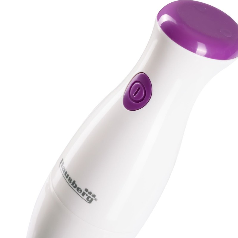 Blender de mana Hausberg HB-7669AB, 350 W, Lama din otel inoxidabil, Ax interior din otel inoxidabil, Alb