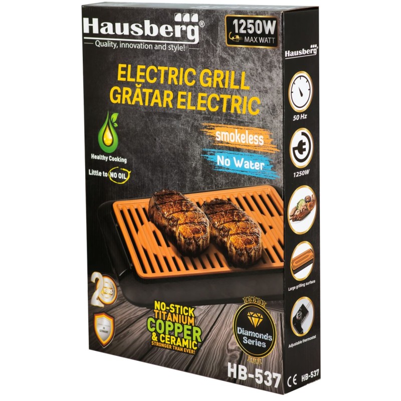 Gratar fara Fum HAUSBERG HB-537 SMOKELESS BARBEQUE