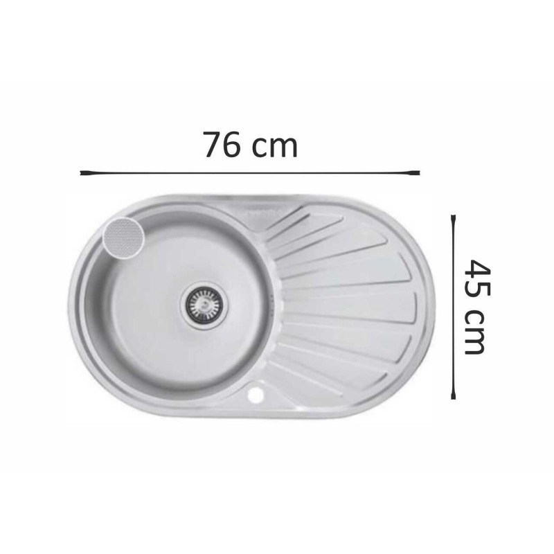 Chiuveta Freddo SN 9004D, 76X45cm, dreapta, Anticalcar, Inox