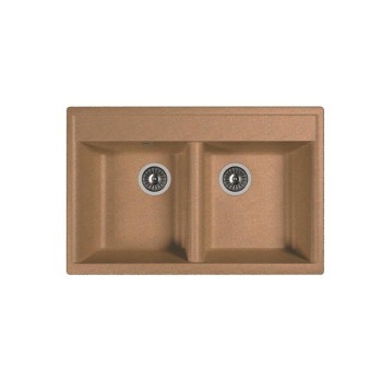 Chiuveta bucatarie DR. GANS Astra 780TR, compozit granit, 2 cuve, 780x510mm, adancime cuve 200mm, TERRACOTA