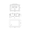 Chiuveta bucatarie DR. GANS Astra 780TR, compozit granit, 2 cuve, 780x510mm, adancime cuve 200mm, TERRACOTA