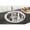 Chiuveta bucatarie Sanitec C401, pentru blat, diametru 49 cm, rotunda, Inox
