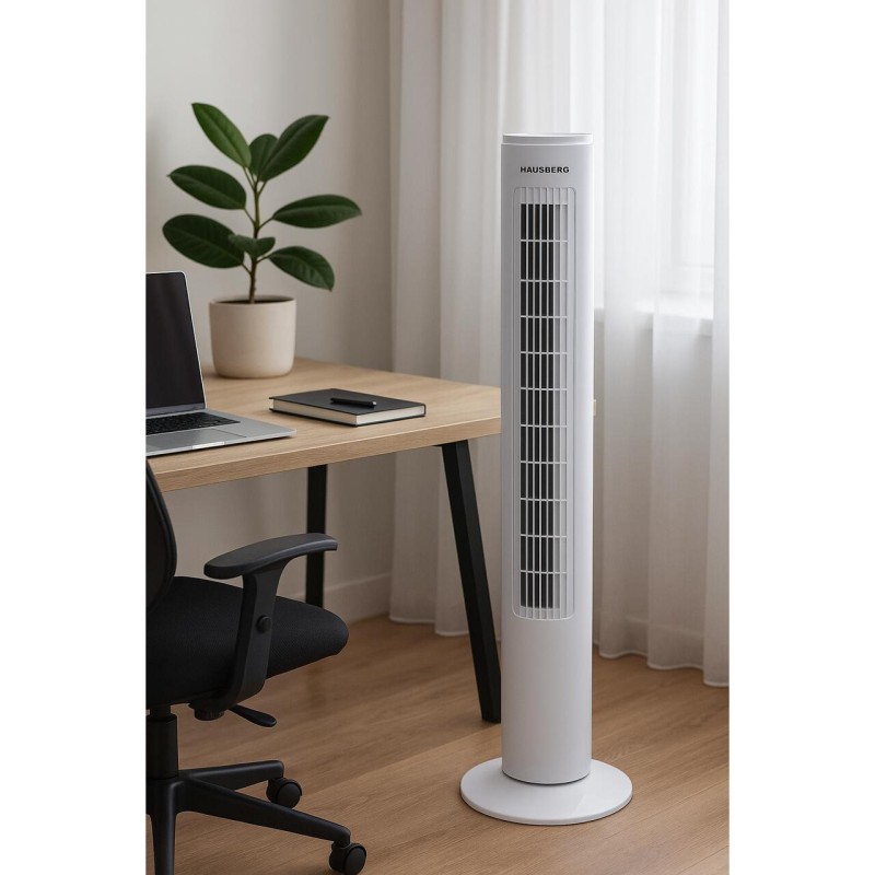 Ventilator Turn Hausberg HB-5950AB, 40-50W, 3 Moduri De Functionare, 3 Trepte, Alb