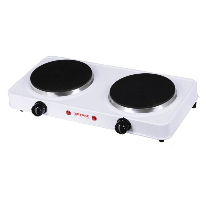 Plita electrica Ertone MN200AB, 2000W, 2 arzatoare, Alb