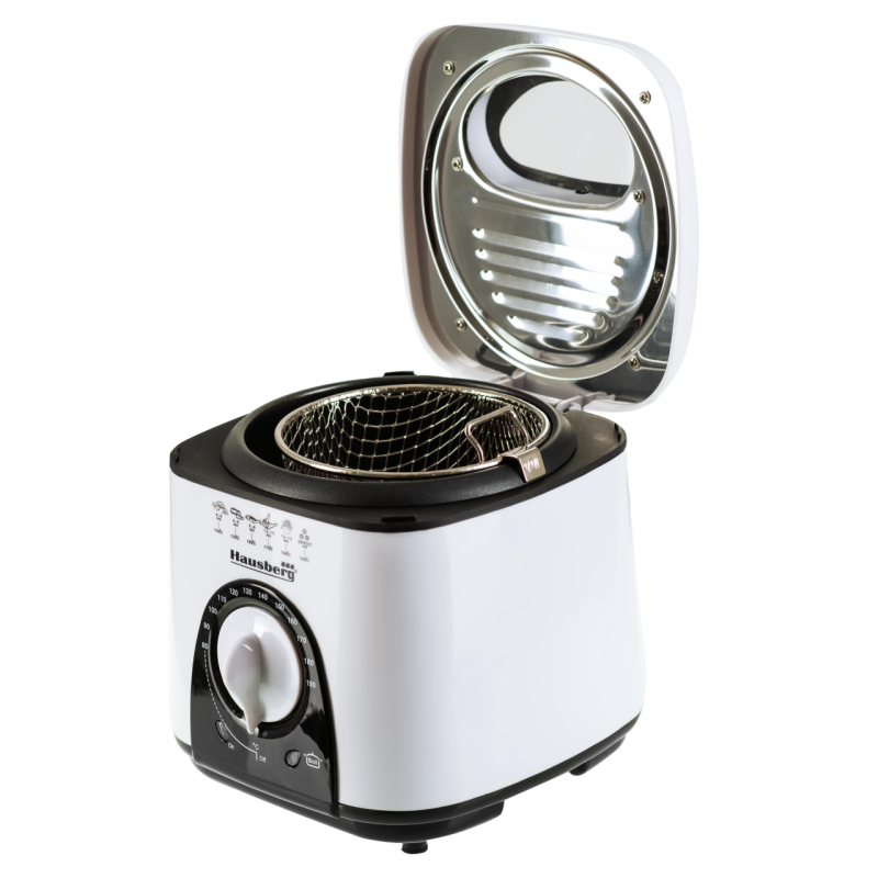 Friteuza Hausberg HB 1320NG, 850W - 950 W, 1 L, Alb/Negru