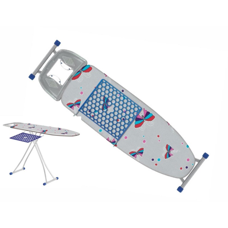 Masa de calcat Maestro G113M, priza incorporabila, suport rufe calcate, suport pentru fierul de catcat, 115 x 90 x 43 cm