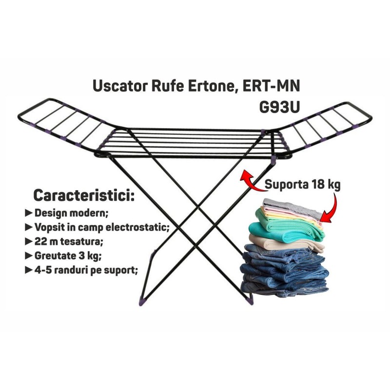 Uscator Rufe Ertone, ERT-MN G93U, tip suport, sustine 18 kg