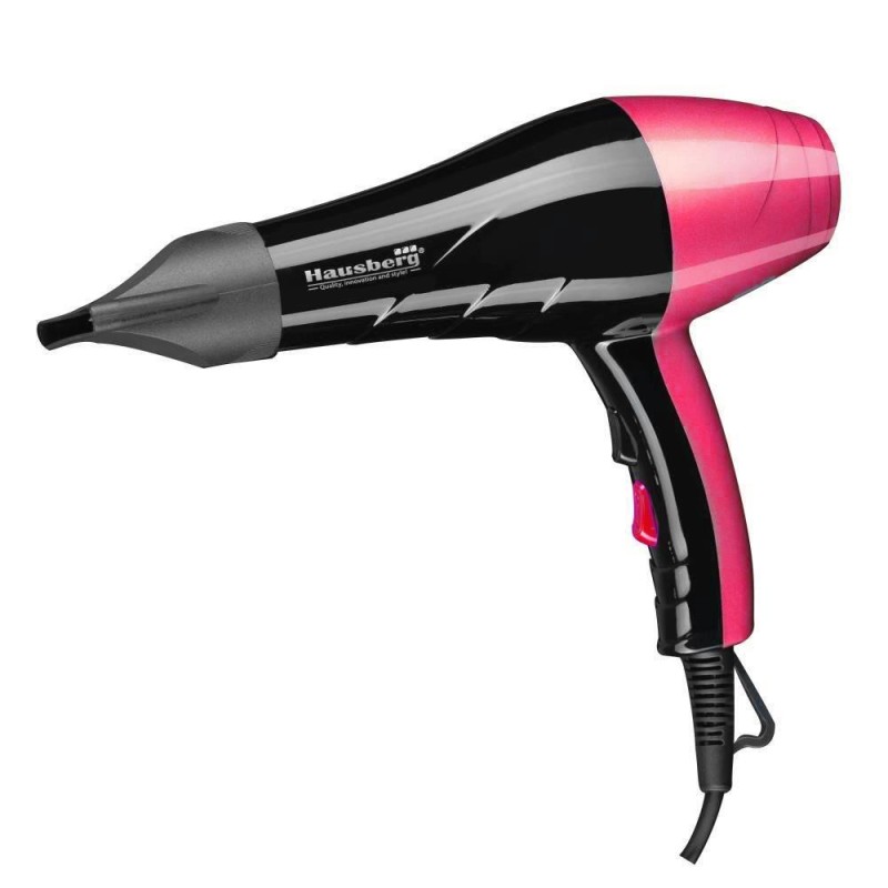 Uscator de par Hausberg HB-26RS, Putere 2000-2400W, 2 trepte de viteza, Negru-Roz