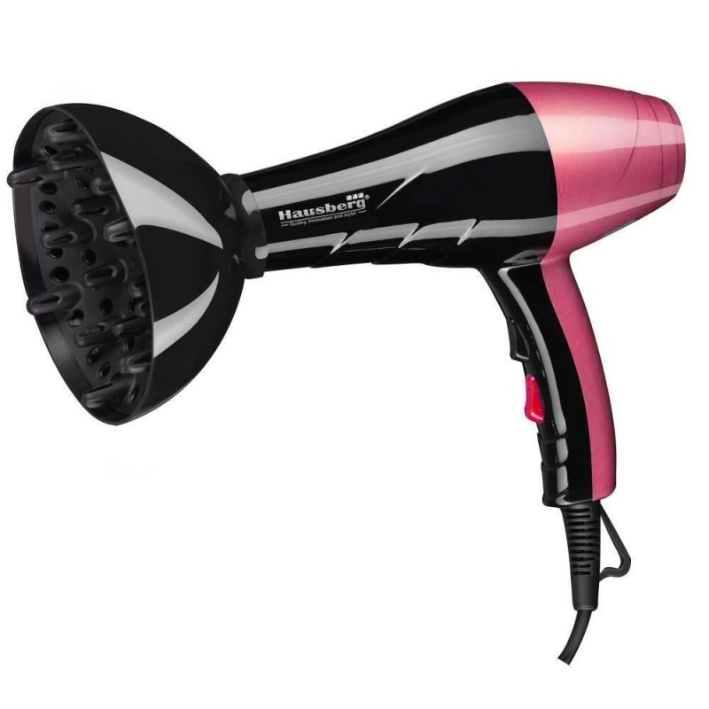 Uscator de par Hausberg HB-26RS, Putere 2000-2400W, 2 trepte de viteza, Negru-Roz
