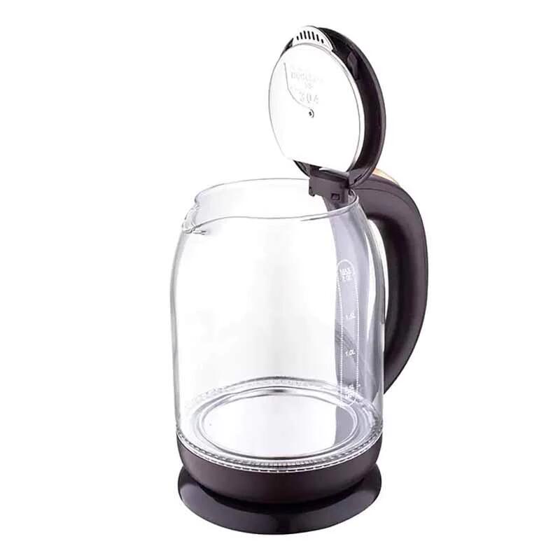 Fierbator apa, HAUSBERG HB-3616, putere 1500 W - 1800 W, capacitate 2L, oprire automata, vas din sticla, suport rotativ, Maro