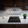 Pachet incorporabil HAUSBERG Cuptor electric HB-8051IN, 2000 W, 76 l, 4 Functii, Clasa A, Plita HB-567NG, Gaz, 4 arzatoare, Sistem de siguranta GAZ, Gratar din fonta, Material Sticla, Negru/Inox