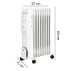 Calorifer electric Hausberg HB-8910AB, 2000 W, 9 elementi, 3 nivele de putere, termostat reglabil, Alb