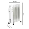 Calorifer electric Hausberg HB-8920AB, 2500 W, 11 elementi, 3 nivele de putere, termostat reglabil, Alb