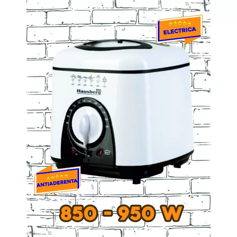 Friteuza Hausberg HB 1320NG, 850W - 950 W, 1 L, Alb/Negru