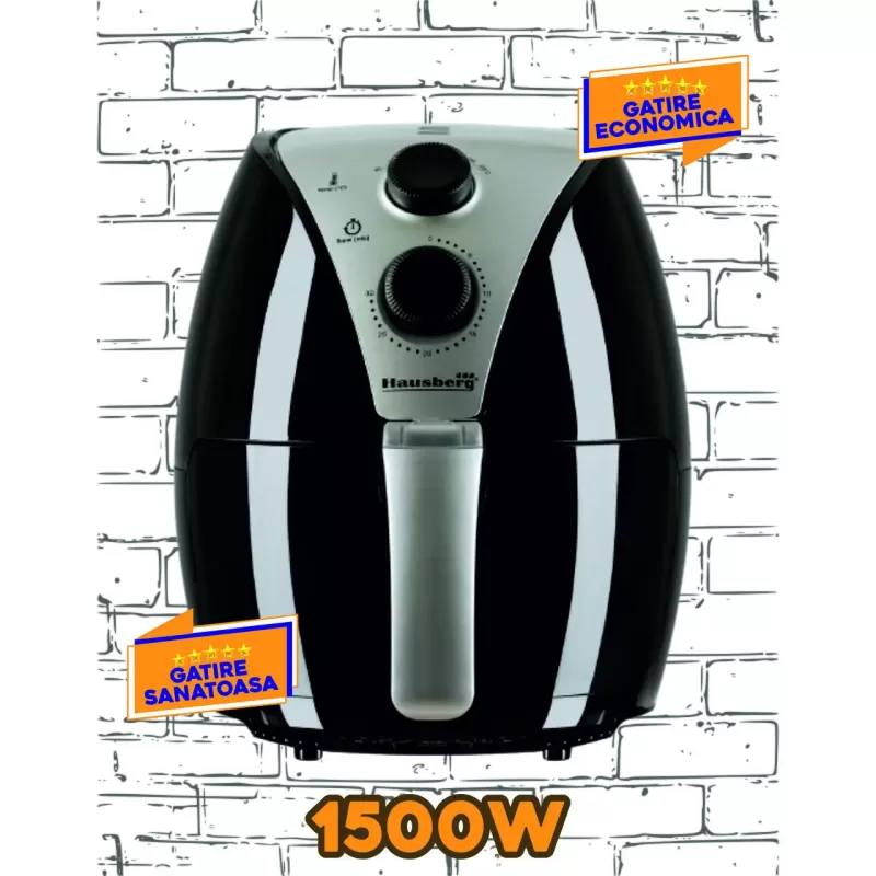Friteuza cu Aer Fierbinte Airfryer Maestro Digital Hausberg HB-2250, 1500W, 2.6 Litri, Termostat, Temporizator
