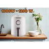 Friteuza cu aer cald HAUSBERG HB-2351, 1000-1200 W, 2.6 litri, temporizator 30 min, oprire automata, indicator luminos, termostat reglabil 80-200 grade C, protectie supraincalzire, picioare antiderapante, Alb