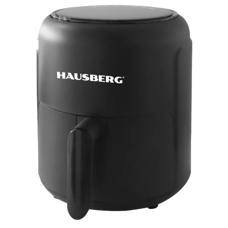 Friteuza cu aer cald HAUSBERG HB-2356, 1000-1200 W, 2.6 litri, temporizator 30 min, termostat reglabil 80 - 200 grade C, 5 programe gatit, protectie supraincalzire, Negru