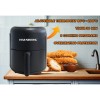 Friteuza cu aer cald HAUSBERG HB-2356, 1000-1200 W, 2.6 litri, temporizator 30 min, termostat reglabil 80 - 200 grade C, 5 programe gatit, protectie supraincalzire, Negru