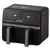 Friteuza dubla cu aer cald HAUSBERG HB-2373NG, 2200-2400W, capacitate 8.4L, termostat reglabil cu afisaj LED, control digital individual, 14 programe prestabilite, temporizator 60 min, ventilator de racire, Negru