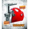 Masina de tocat carne Hausberg HB-3430RS, Inox , 1800 W, motor cupru, Rosu