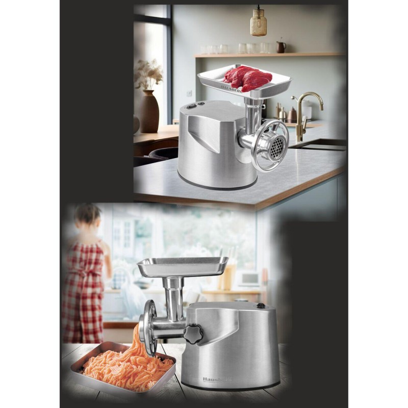 Masina tocat Hausberg HB-3445, 3200W, 2Kg/min, Impingator legume, Carcasa aluminiu, Motor cupru