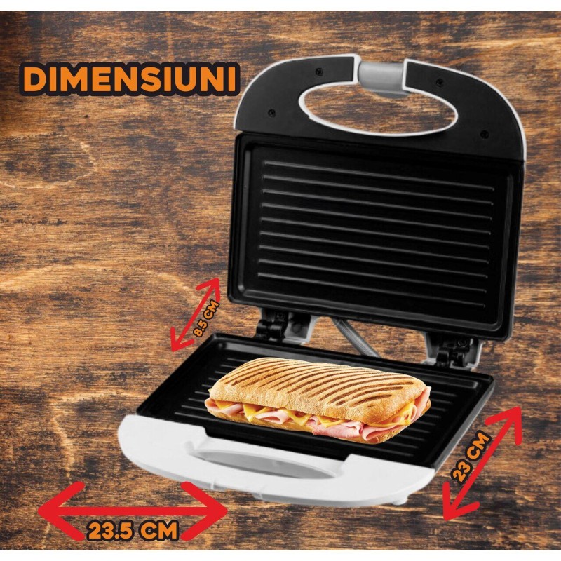 Sandwich Maker Hausberg HB-3510, 800 w, Alb