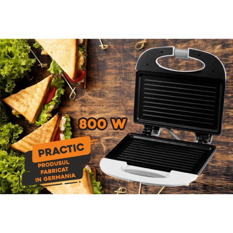 Sandwich Maker Hausberg HB-3510, 800 w, Alb