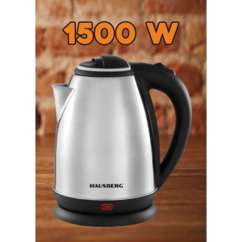 Cana fierbator inox Hausberg HB-3615, 1500 W, 1.8 L, suport rotativ, sistem de protectie