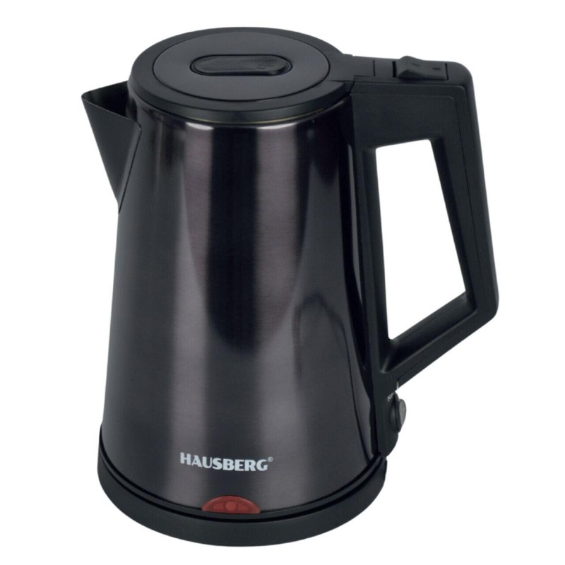 Cana electrica fierbator HAUSBERG HB-3620, 1800W, capacitate 2L, filtru, oprire automata, indicator luminos LED, termostat dublu, Inox