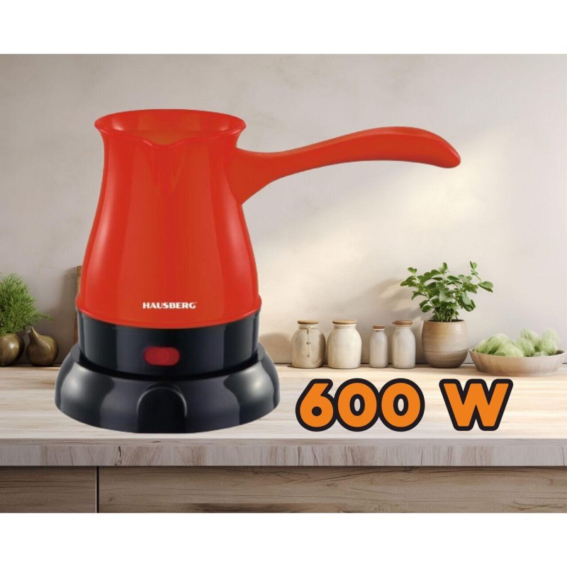 Ibric electric pentru cafea Hausberg HB-3810RS, Putere 600W, Capacitate 800 ml, Rosu
