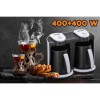 Aparat pentru preparat cafea turceasca Hausberg HB-3820AB, 2 recipiente, 400+400 W, avertizare sonora si luminoasa, Alb/Negru