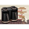 Aparat pentru preparat cafea turceasca Hausberg HB-3820AU, 2 recipiente, 400+400 W, avertizare sonora si luminoasa, Auriu/Negru