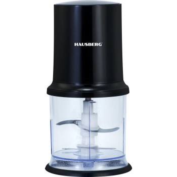 Tocator electric HAUSBERG HB-4502NG, 400W, 1 treapta de viteza, 500 ml, bol din plastic, cutit cu 2 lame din otel inoxidabil, Negru