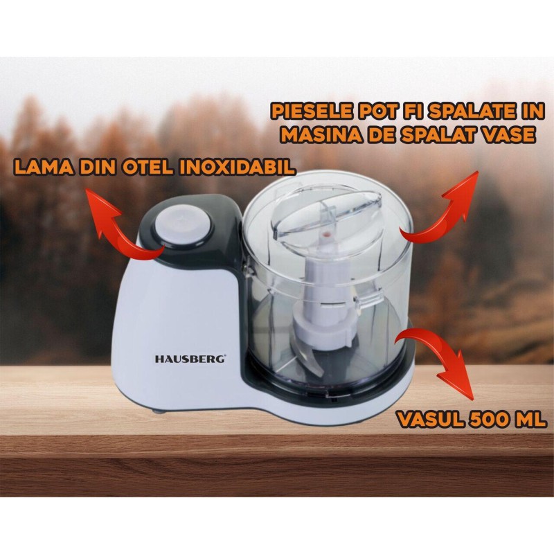 Tocator electric Hausberg HB-4504A, putere 80W, Motor cupru, Alb