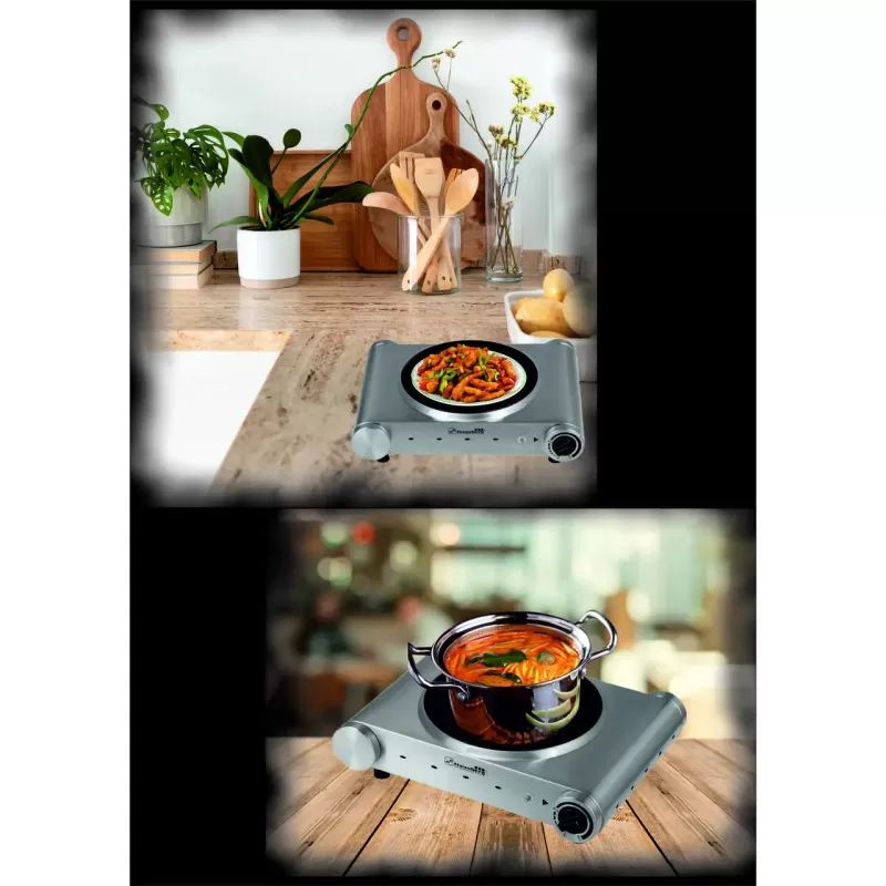 Plita Vitroceramica Hausberg HB-521 , 1500W , Termostat , Inox