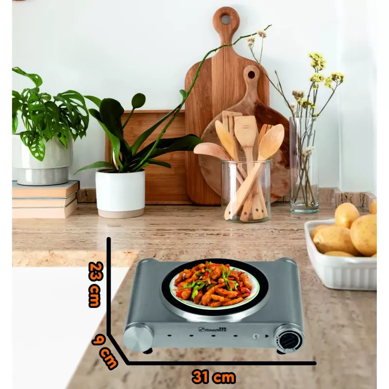 Plita Vitroceramica Hausberg HB-521 , 1500W , Termostat , Inox
