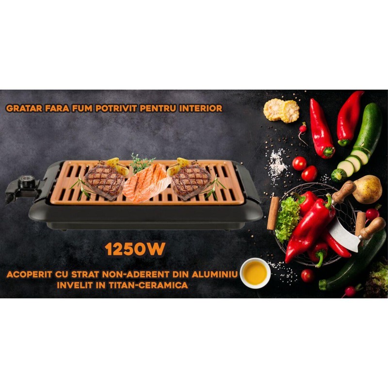 Gratar fara Fum HAUSBERG HB-537 SMOKELESS BARBEQUE