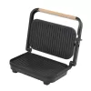 Sandwich-maker Grill HAUSBERG HB-632, 1100-1300 W, Panini, Placi nonaderente, Maner rece, Negru