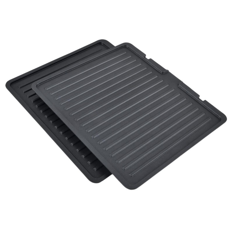 Sandwich maker & grill HAUSBERG HB-636NG, 1650-2000W, Termostat reglabil, Buton de control, Afisaj Led, Inox