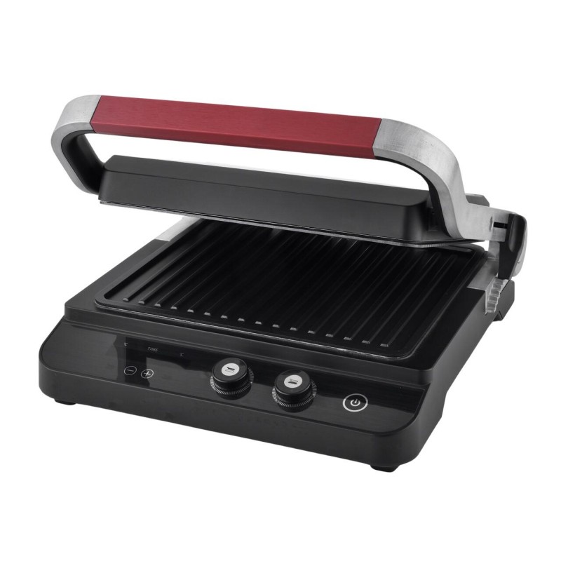 Sandwich maker & grill HAUSBERG HB-636NG, 1650-2000W, Termostat reglabil, Buton de control, Afisaj Led, Inox