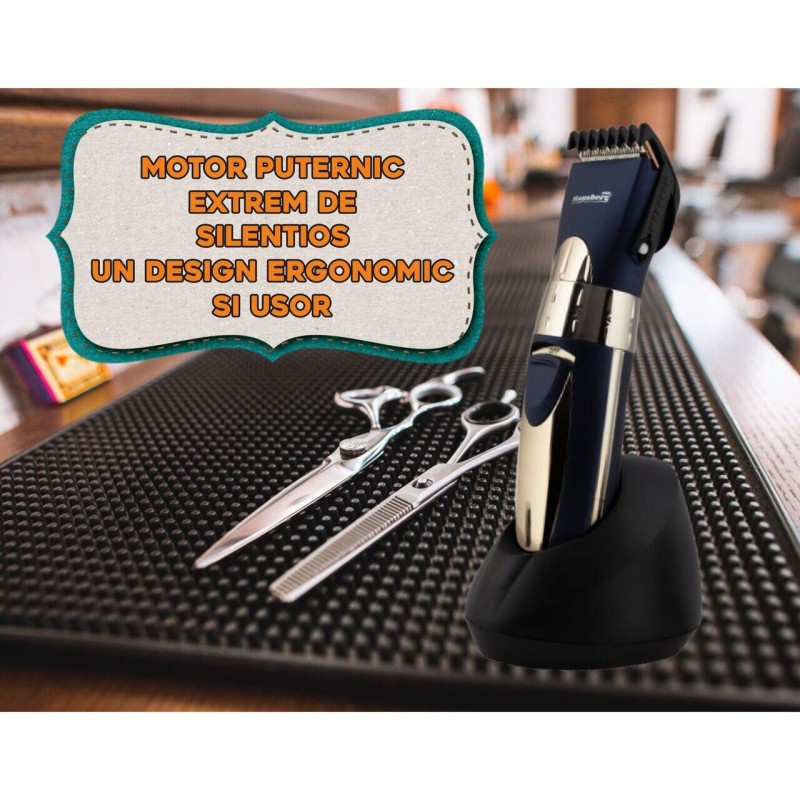 Masina de tuns reincarcabila HAUSBERG HB-64BL cu adaptor, Bleu/Auriu