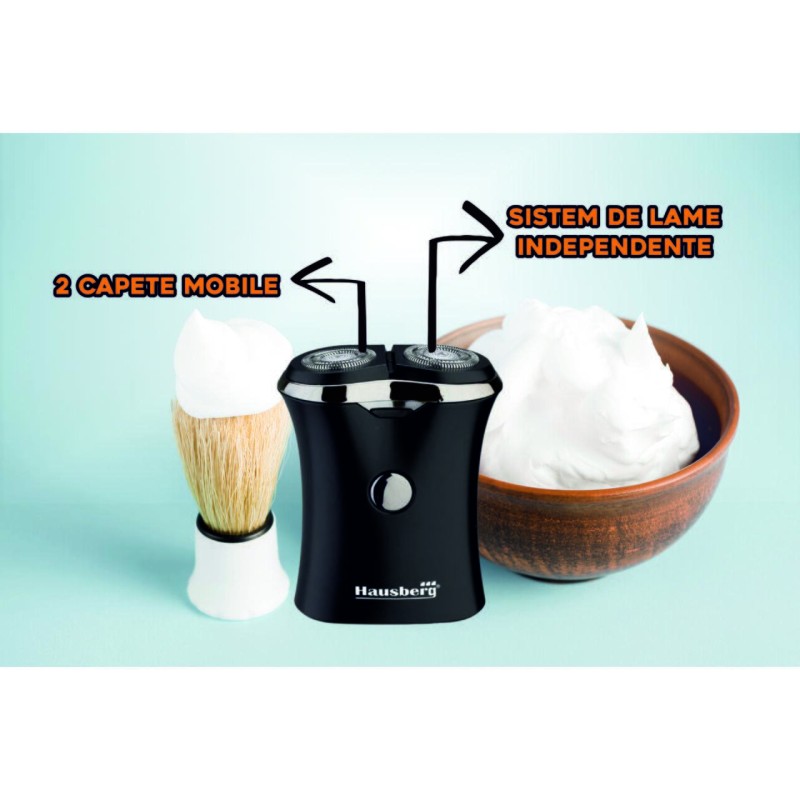 Aparat de ras electric reincarcabil Hausberg HB-74 cu 2 baterii 350 mah
