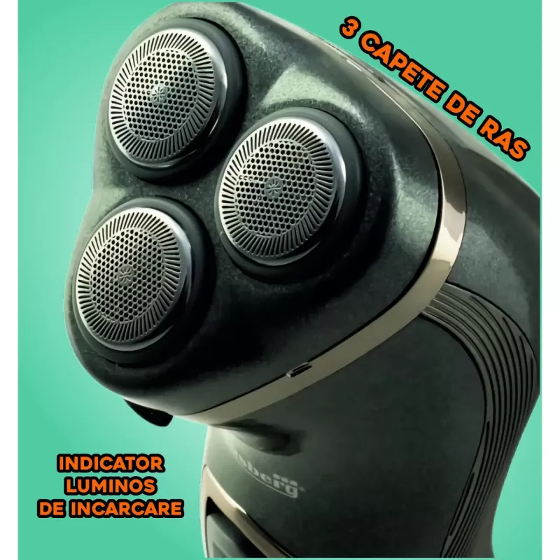 Aparat de ras Hausberg HB-71,1,5W,  model nou tri-bit cu folii din inox, 220 V