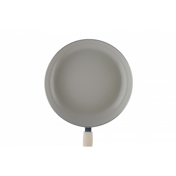 Tigaie ceramica Ertone ERT-MN 720, 20 cm, maner silicon detasabil, Crem/Negru