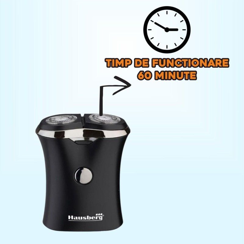 Aparat de ras electric reincarcabil Hausberg HB-74 cu 2 baterii 350 mah