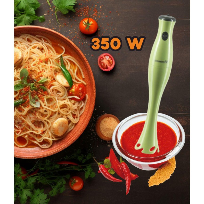 Blender de mana Hausberg HB-7669VR, 350 W, Lama din otel inoxidabil, Ax interior din otel inoxidabil, Verde