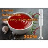 Blender de mana HAUSBERG HB-7674AB, 300W, 2 viteze, material ABS, lame din otel inoxidabil, Alb