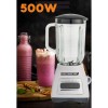 Blender cu rasnita HAUSBERG HB-7772AB, 400-500W, Capacitate 1.5L, Bol din Sticla, 4 Viteze, Lame din Inox, Alb