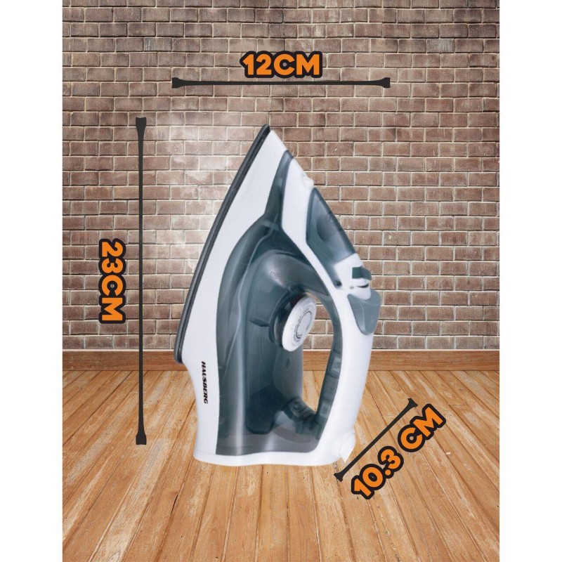 Fier de calcat Hausberg HB-7850GR, 1300W, talpa invelis ceramic, abur vertical, calcare uscata, autocuratare, pulverizare, rezervor 130ml, Gri